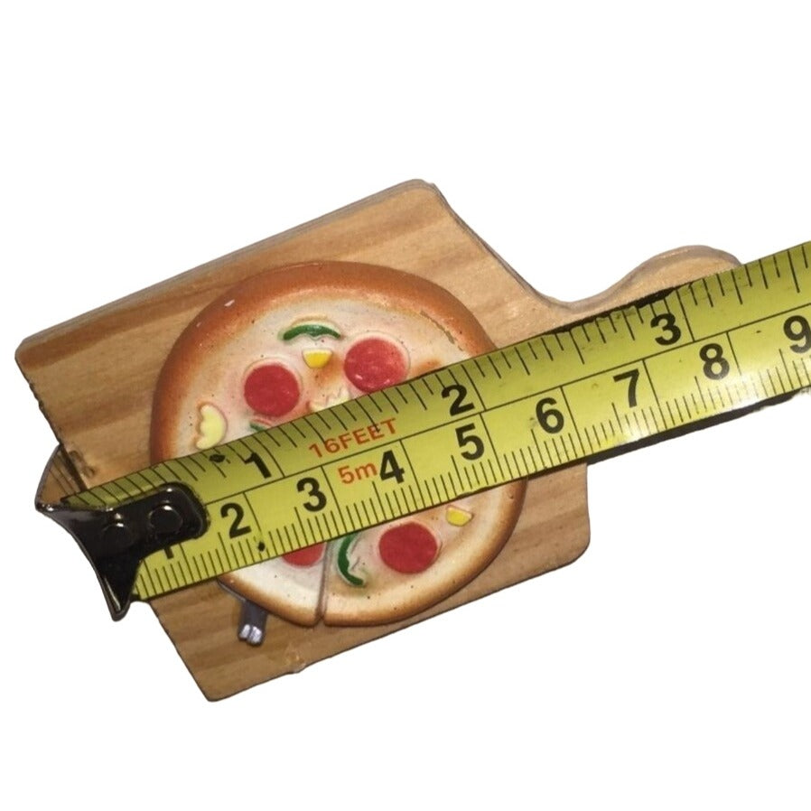 Pizza on Pizza Board Small Wooden Magnet - 3"