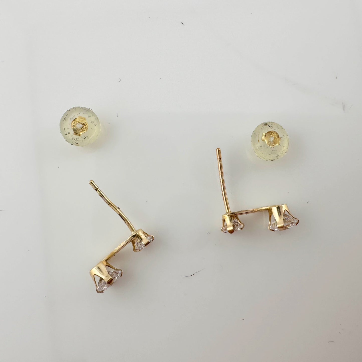 10kt Solid Gold Brilliant CZ Journey Earrings