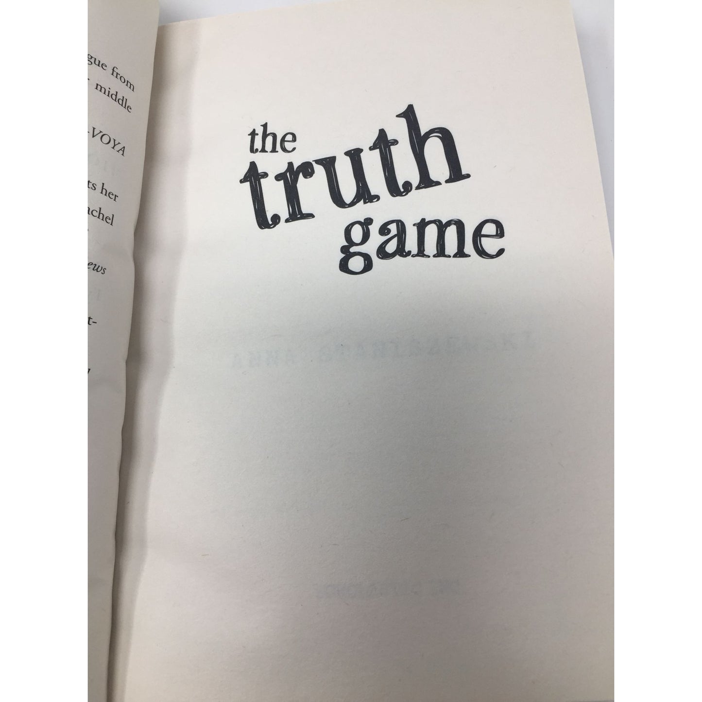 The Truth Game paperback book by Anna Staniszewski