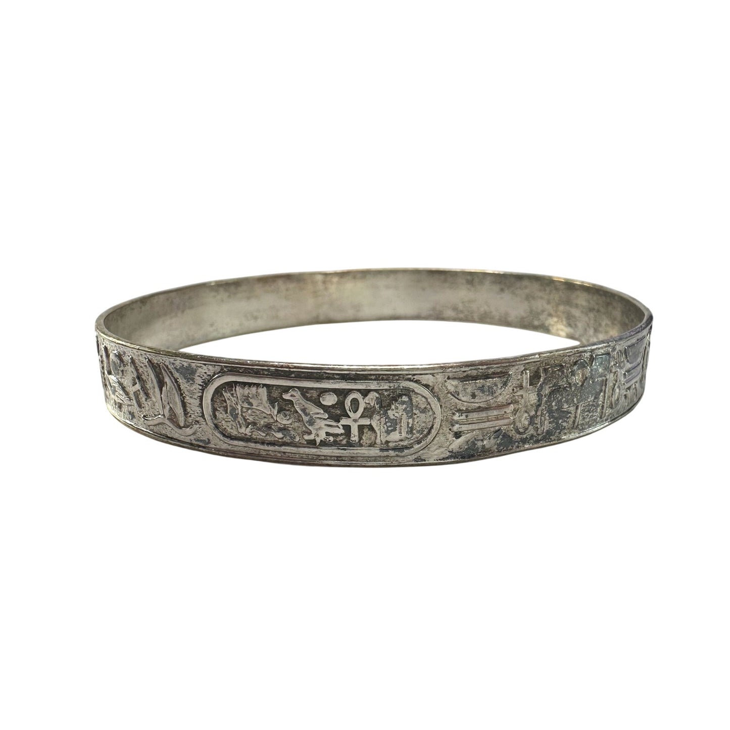 Symbol Etched Silverplated Bangle bracelets Stamped MEXICO (6)