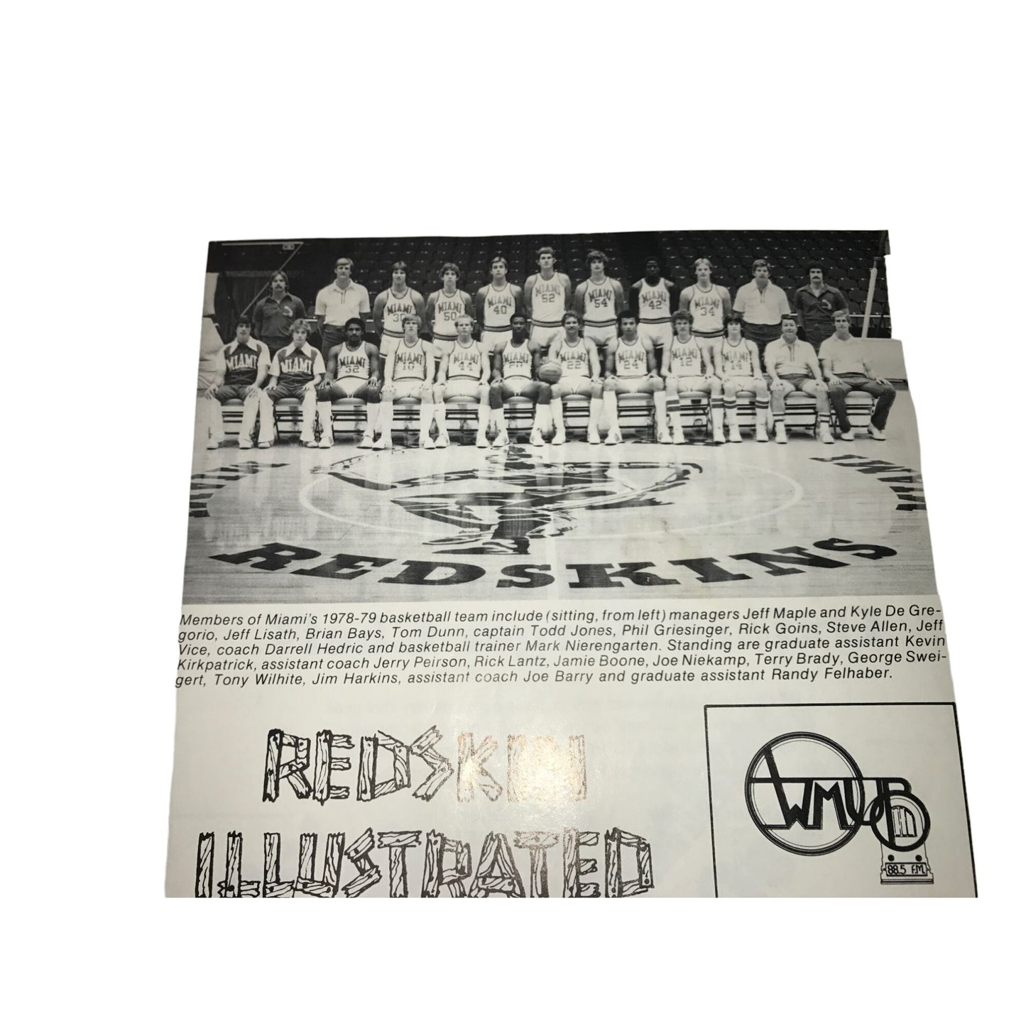 NCAA Redskins VS Ball State Vintage 1979 Basketball Program