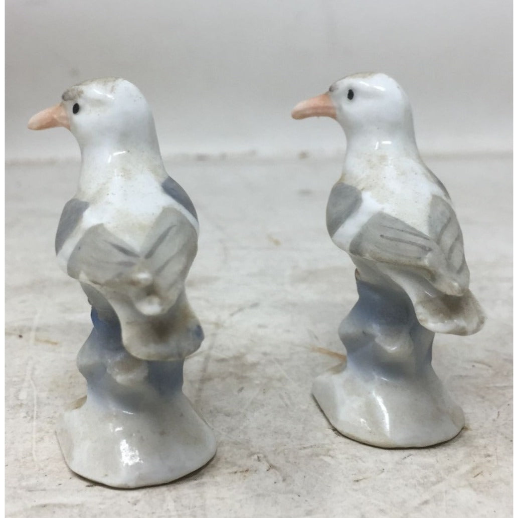 Two Small Miniature Ceramic Seagull Figurines- Made in Germany