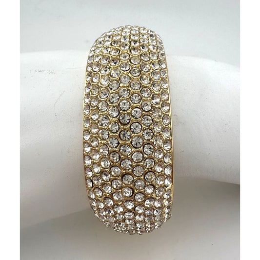 Wide Rhinestone Bangle Bracelet