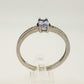 Beautiful Oval Tanzanite Ring with Diamond Accent - Sterling Silver Size 7