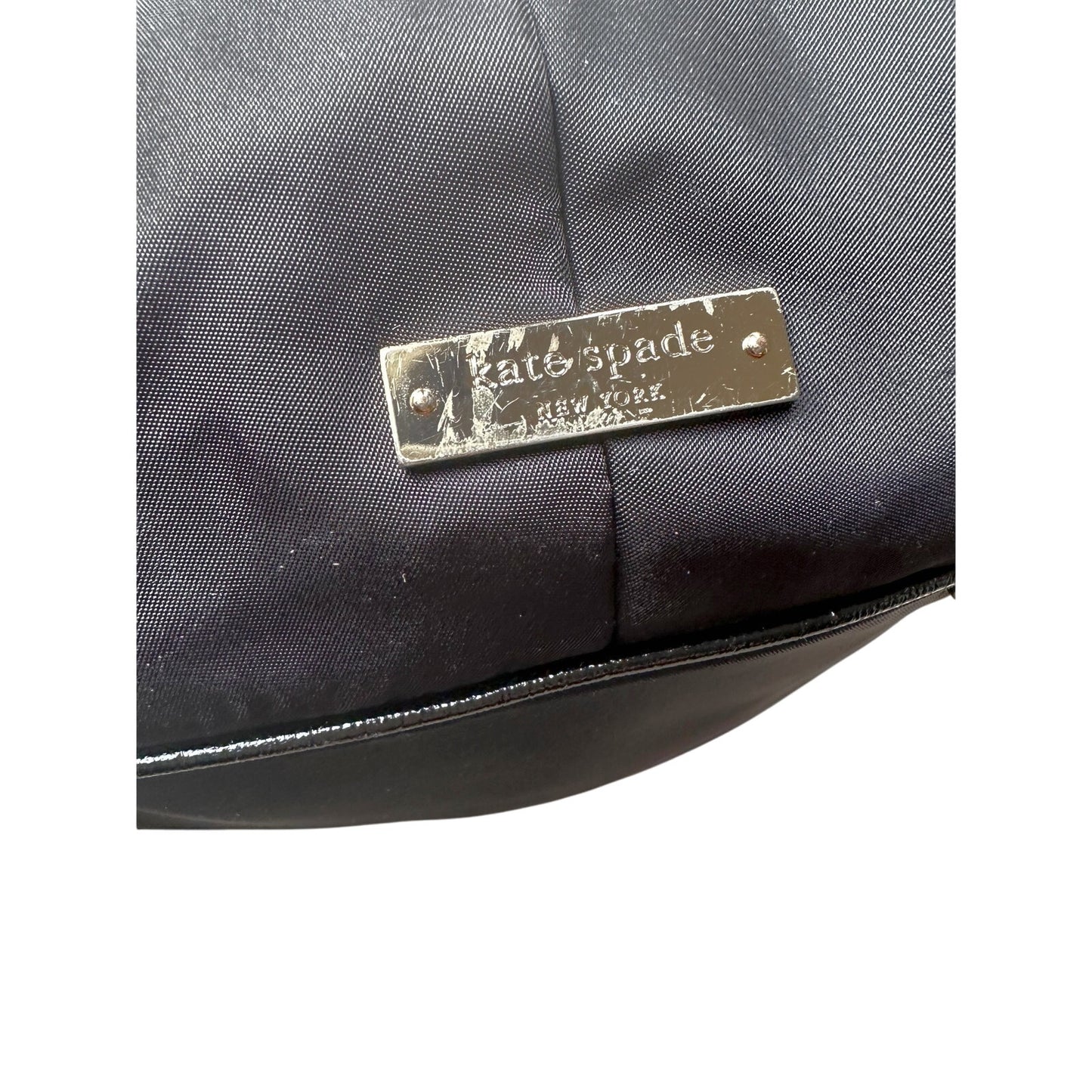 Kate Spade Black Nylon Ribbon Handbag - Polka Dot Interior