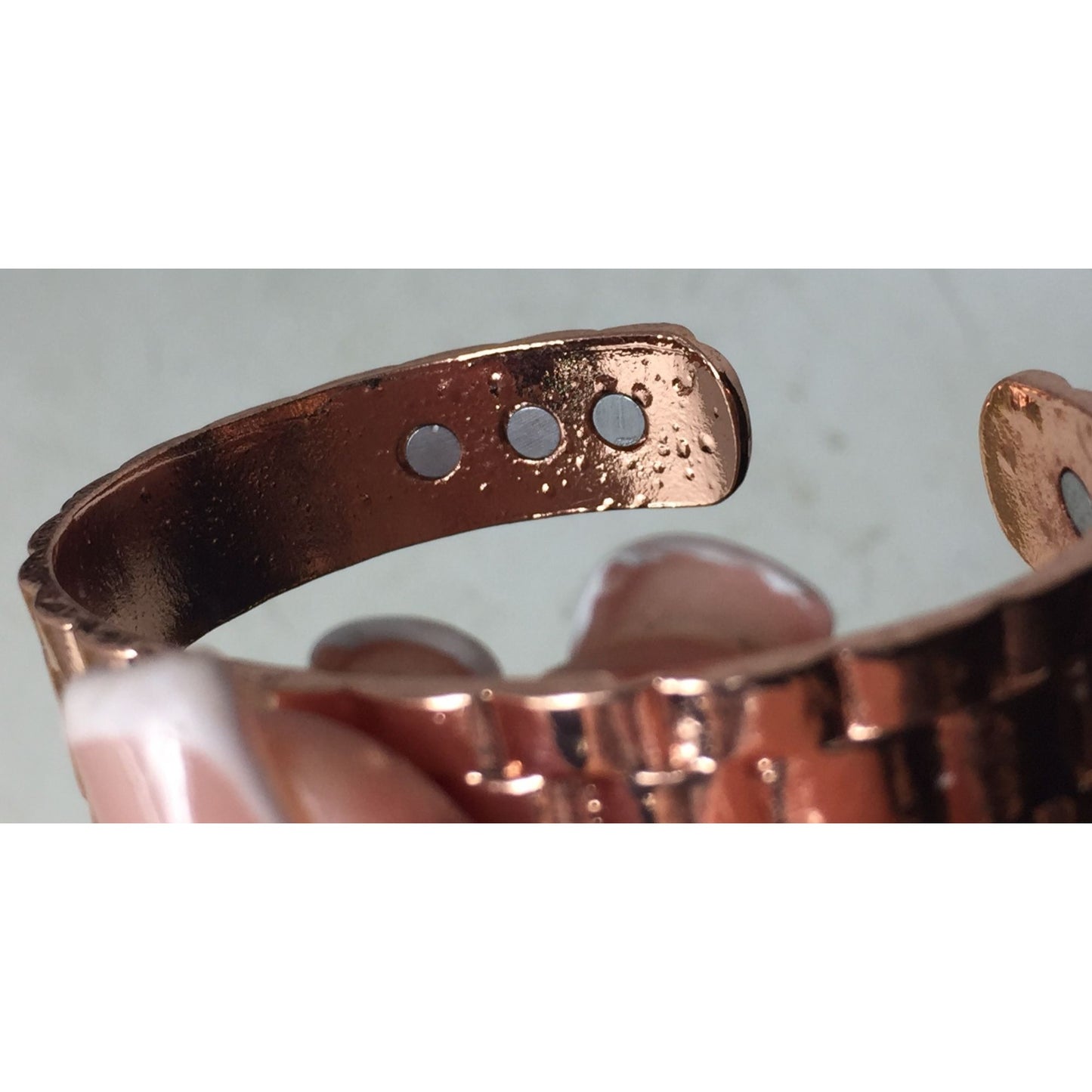 Unisex Copper Rose Gold Colored Cuff Bracelet/Healing Bangle