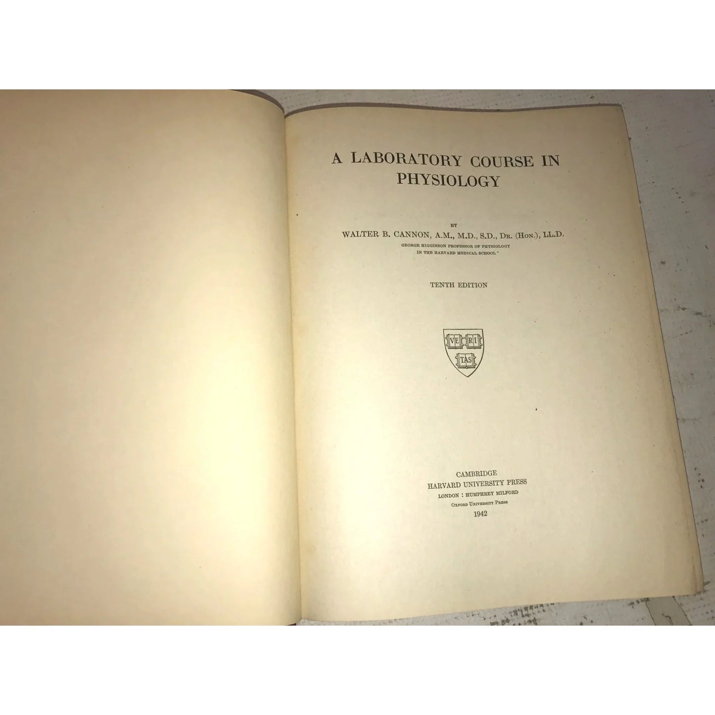 A Laboratory Course in Physiology Vintage Hardcover Book (1942) - A+ Stuff