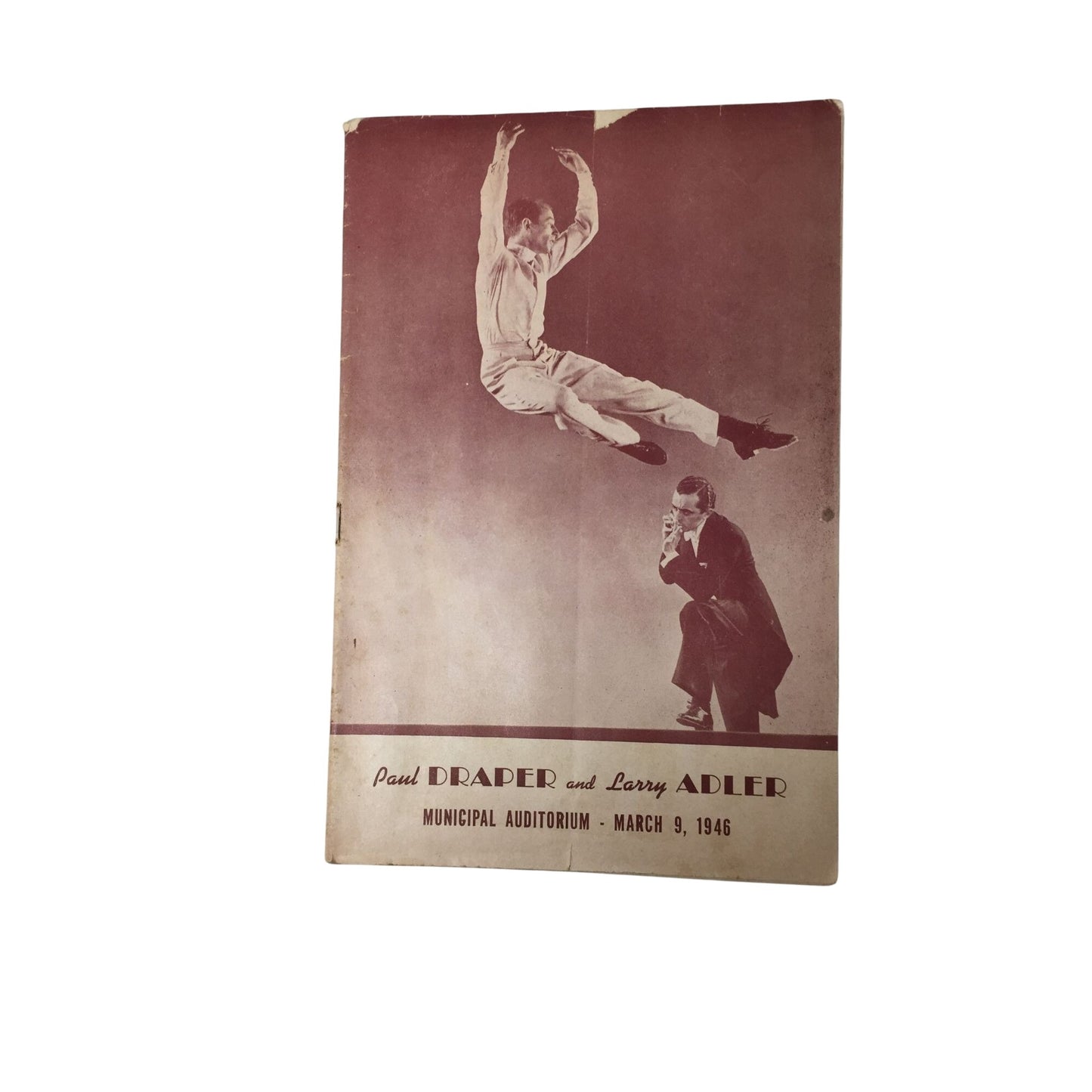 Concert program for a performance by Paul Draper and Larry Adler