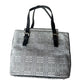 Burberry  Gray Nova Check Satchel/ Tote with Black Leather Buckled Handles