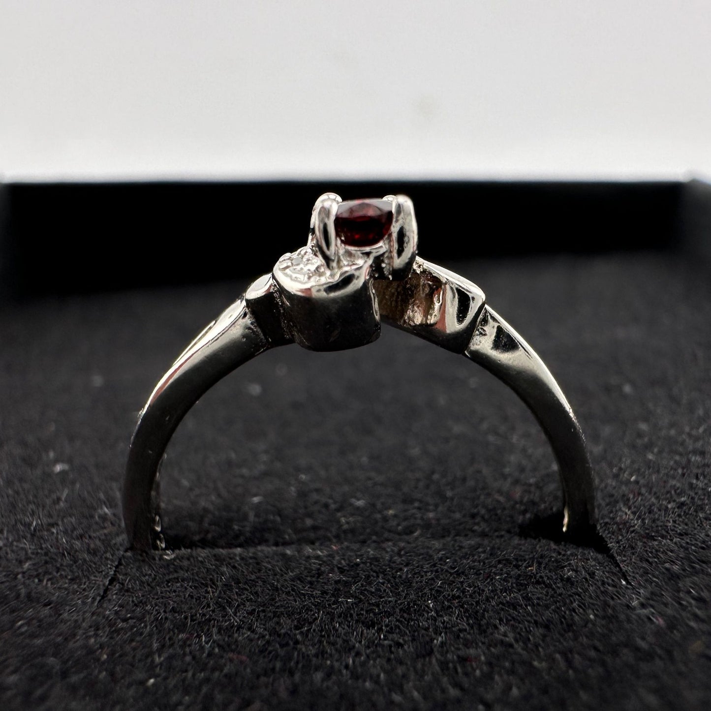 Beautiful Natural Garnet Ring Size 7.25 in .925 Sterling Silver