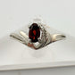 Beautiful Natural Garnet Ring Size 7.25 in .925 Sterling Silver