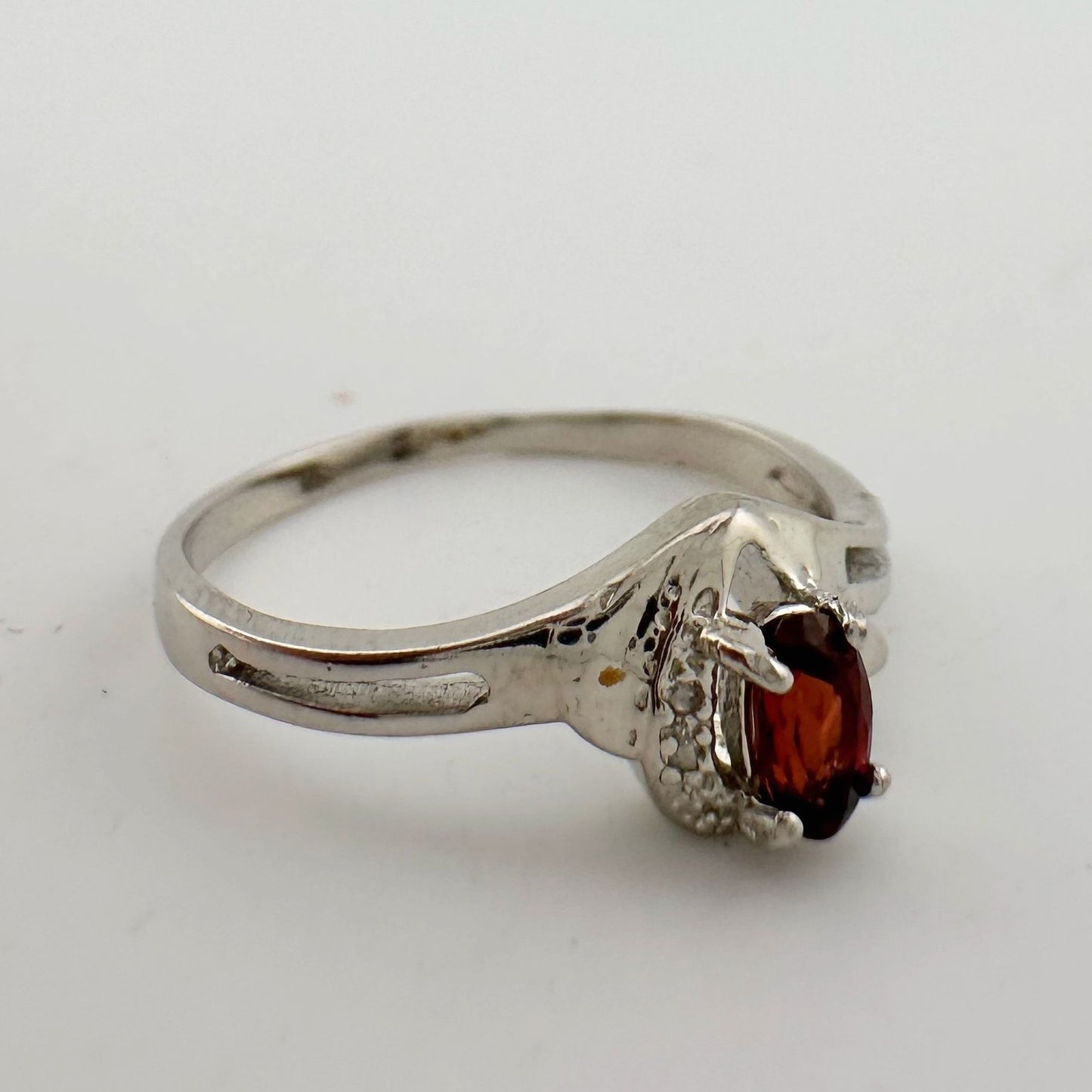 Beautiful Natural Garnet Ring Size 7.25 in .925 Sterling Silver