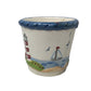 Small Votive Tea Light Holder w/ Lighthouse Beach Sailboats- 2.5''x2.5''