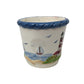 Small Votive Tea Light Holder w/ Lighthouse Beach Sailboats- 2.5''x2.5''