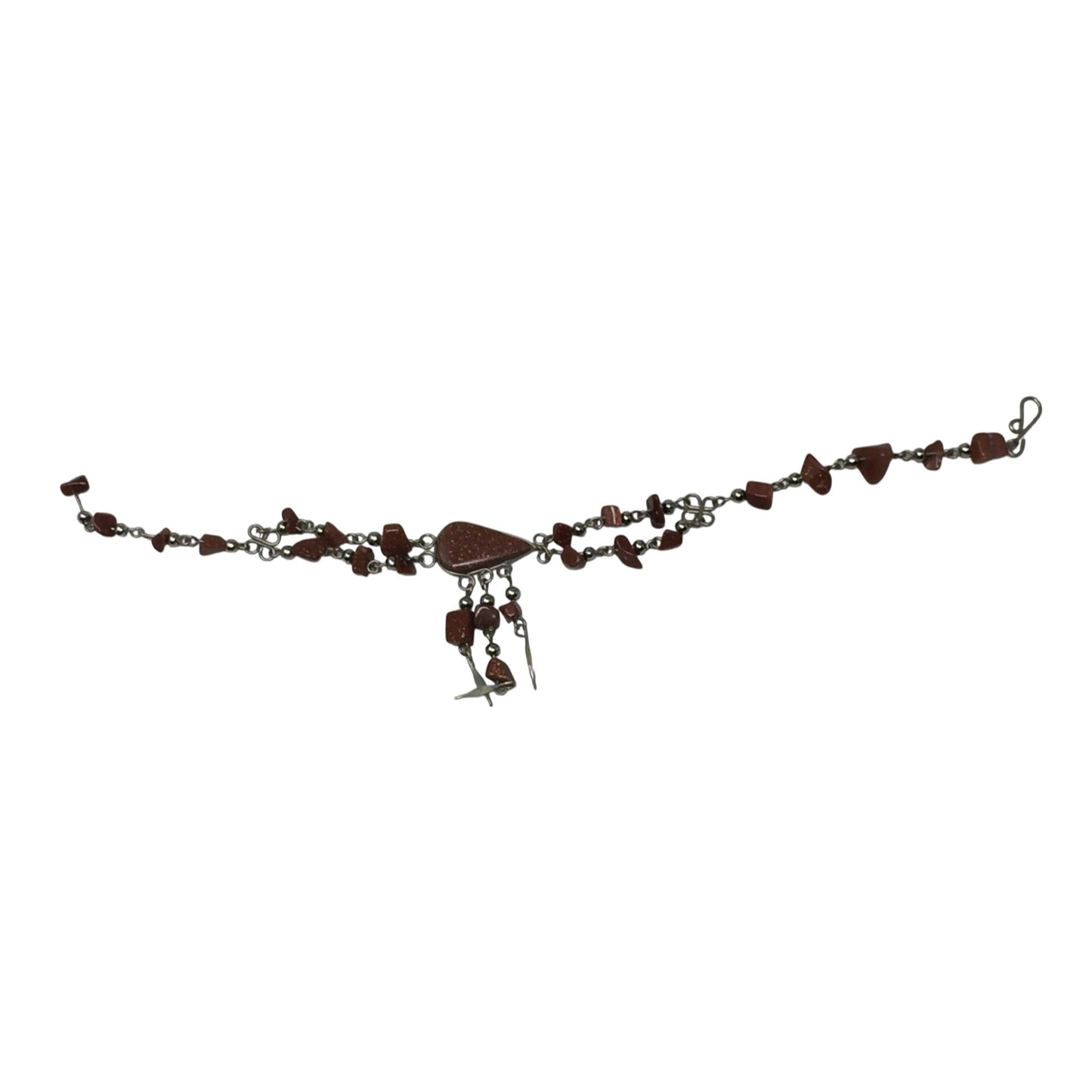 Women's Bracelet with Brown Sparkly Beads & Hook Clasp