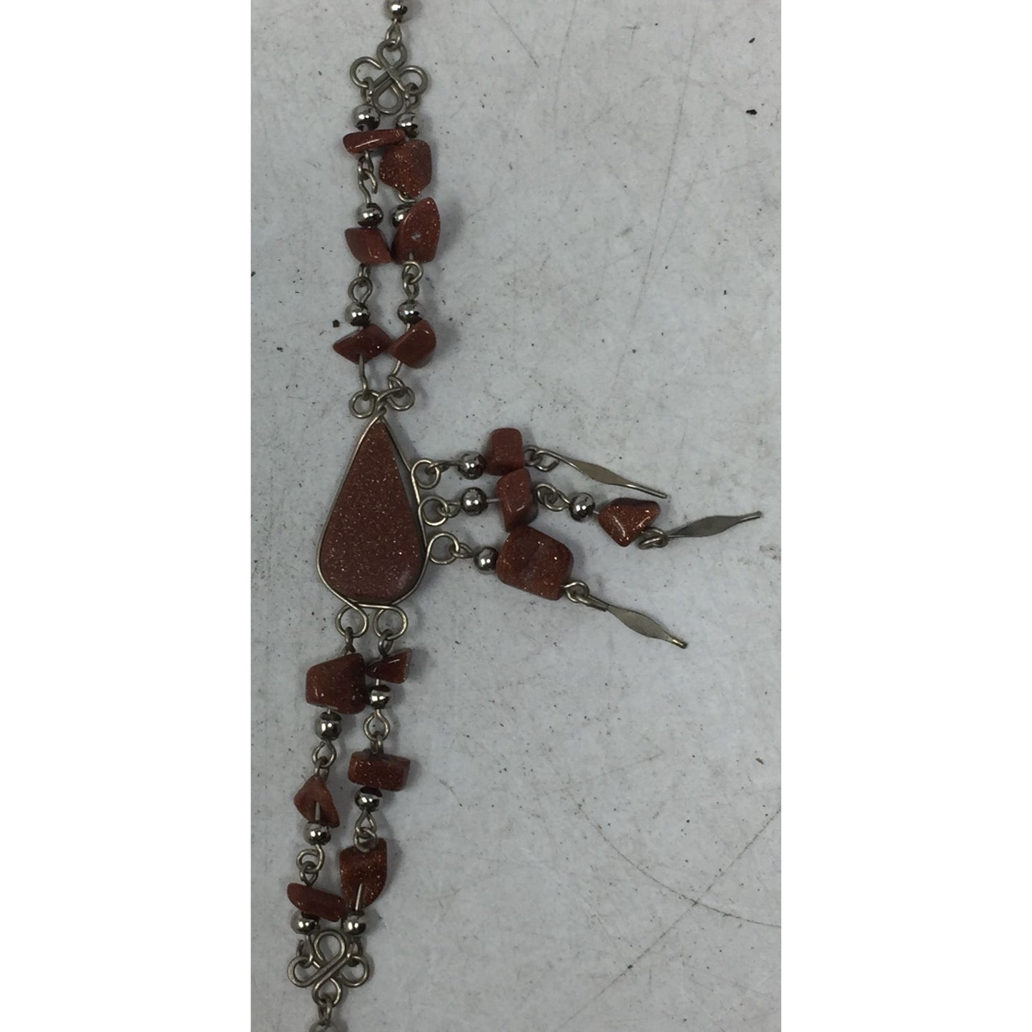 Women's Bracelet with Brown Sparkly Beads & Hook Clasp