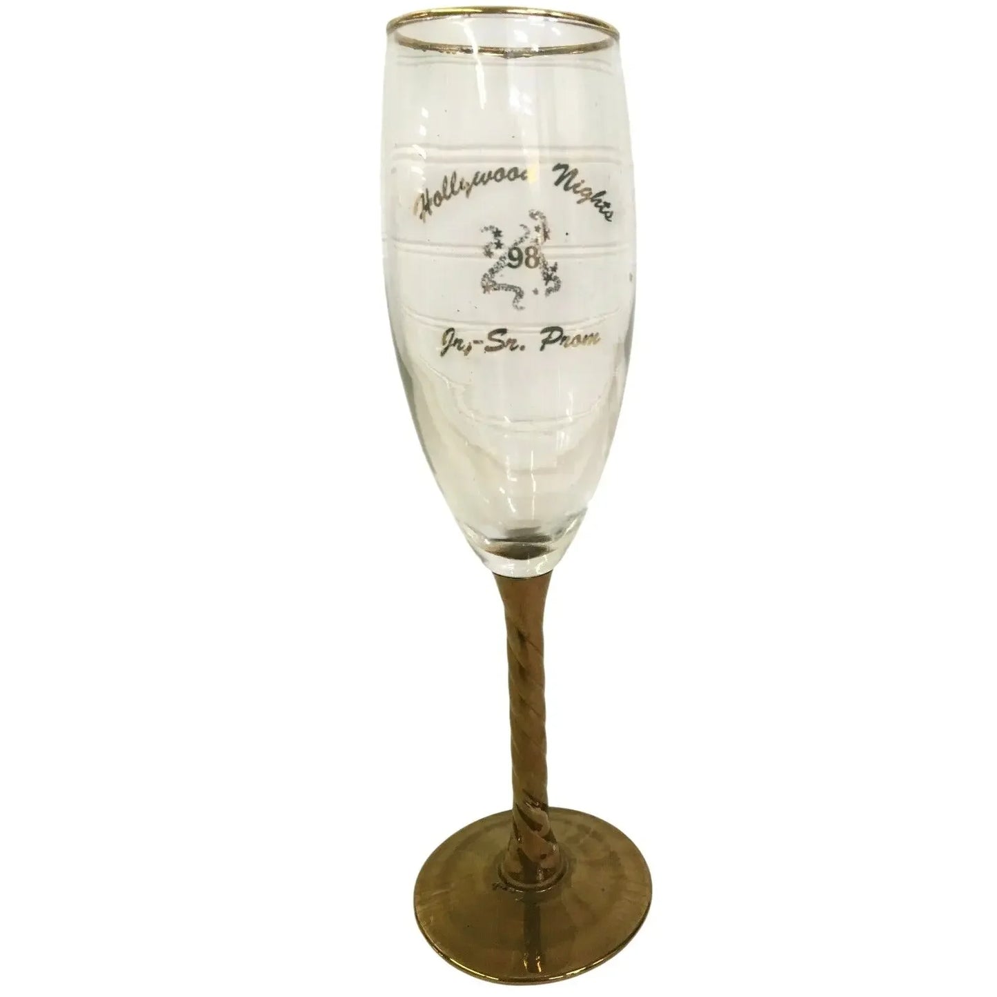 HOLLYWOOD NIGHTS Jr/Sr Prom Stemmed Wineglass Souvenir - 1998 Unbranded