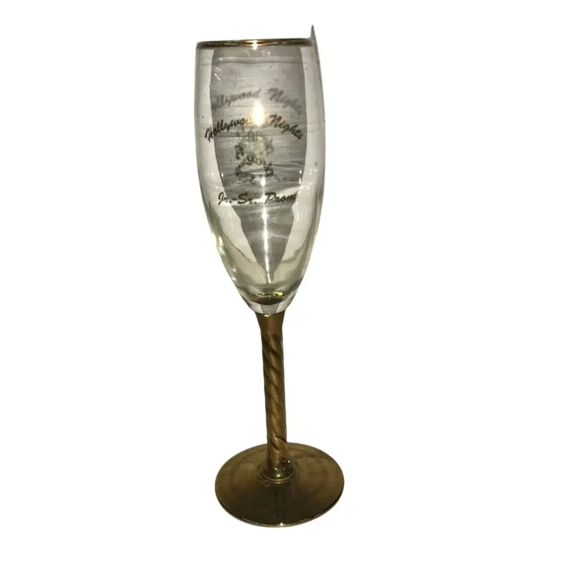 HOLLYWOOD NIGHTS Jr/Sr Prom Stemmed Wineglass Souvenir - 1998 Unbranded