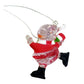 Glass Santa Claus Christmas ornament with red suit, black boots, and hanging silver string.