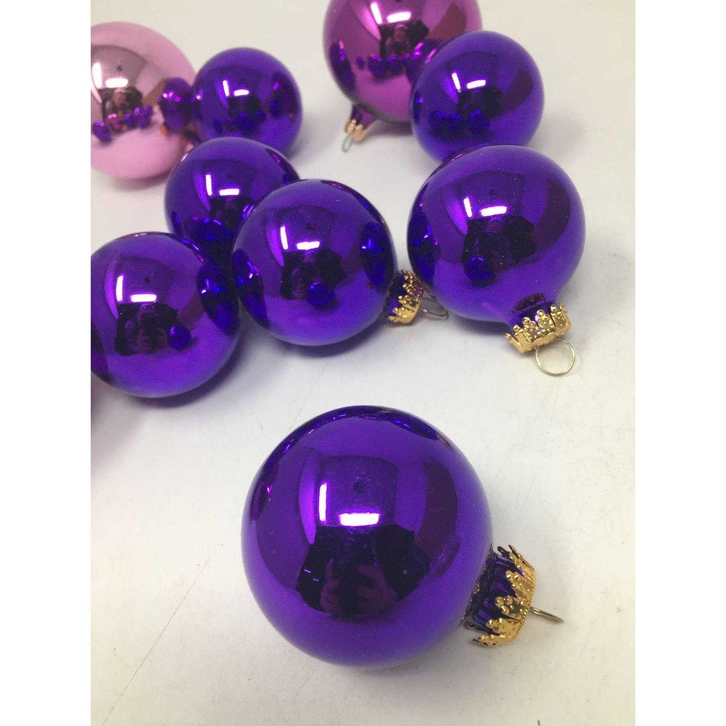 11 Purple Christmas Tree Ornaments with Metal Ornament Hooks