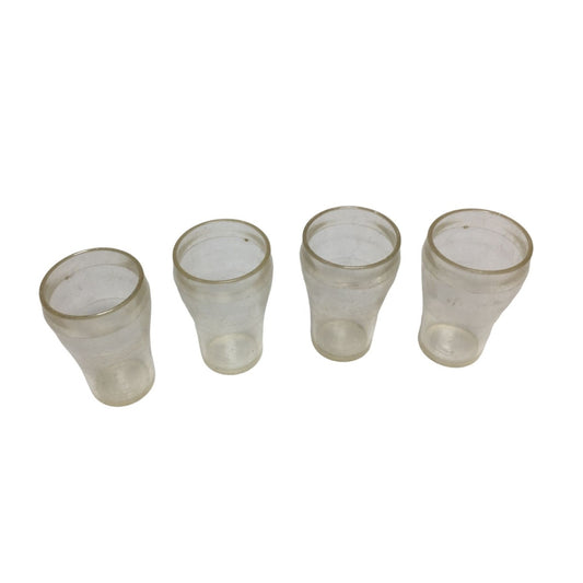 Set of 4 Vintage Miniature Collectible Clear Plastic Coca Cola Cups