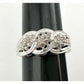 Beautiful 1/4 Carat Natural Diamond Triple Cluster Ring in Sterling Silver Size 6