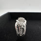 Beautiful 1/4 Carat Natural Diamond Triple Cluster Ring in Sterling Silver Size 6