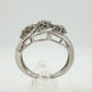 Beautiful 1/4 Carat Natural Diamond Triple Cluster Ring in Sterling Silver Size 6