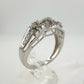 Beautiful 1/4 Carat Natural Diamond Triple Cluster Ring in Sterling Silver Size 6