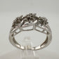 Beautiful 1/4 Carat Natural Diamond Triple Cluster Ring in Sterling Silver Size 6