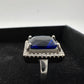 4.10 Carat Lab Created Deep Blue & White Sapphire Ring Size 7.5