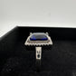 4.10 Carat Lab Created Deep Blue & White Sapphire Ring Size 7.5