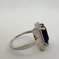 4.10 Carat Lab Created Deep Blue & White Sapphire Ring Size 7.5