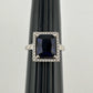 4.10 Carat Lab Created Deep Blue & White Sapphire Ring Size 7.5