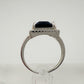 4.10 Carat Lab Created Deep Blue & White Sapphire Ring Size 7.5