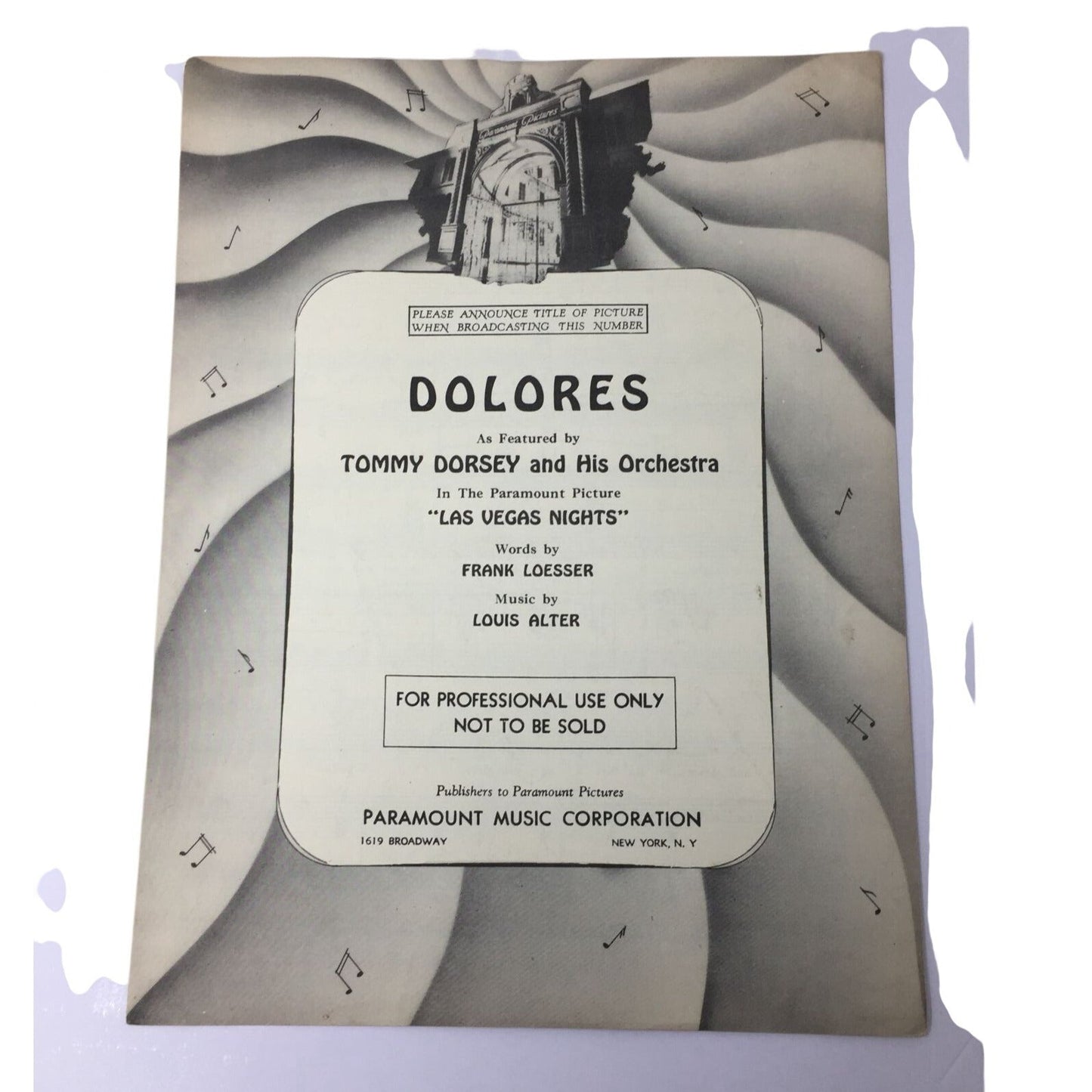 Vintage "Dolores" Sheet Music unbranded  A+ Stuff Sheet Music