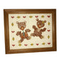 Teddy Bears w Hearts & Flowers Handmade Paper Quilling Framed Wall Art- Kids Room Decor