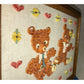 Teddy Bears w Hearts & Flowers Handmade Paper Quilling Framed Wall Art- Kids Room Decor