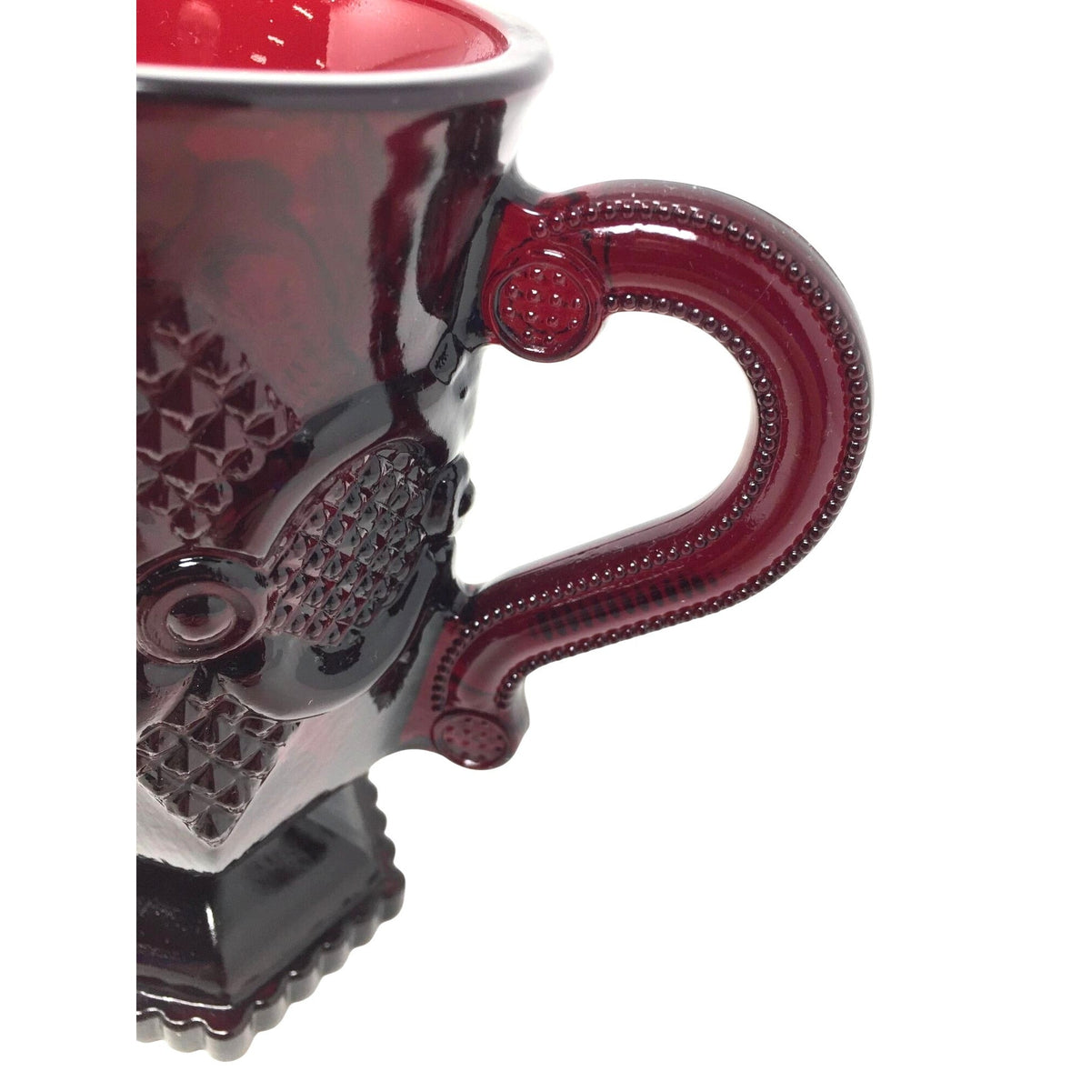Vintage Avon 1876 Cape Cod Ruby Red Glass Pedestal Mug Avon  A+ Stuff Drinking, Dining & More