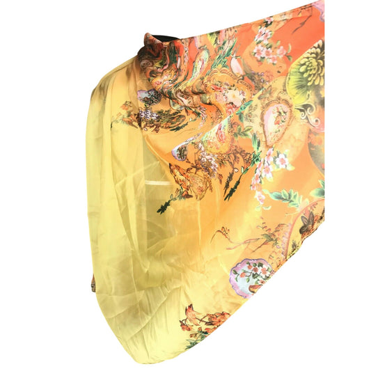 Beautiful 100% SILK SCARF Vivid Colors - 72" x 56"