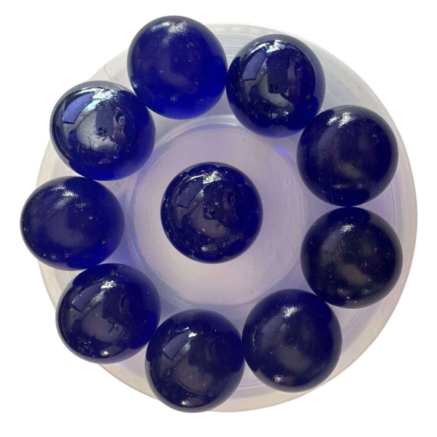 Set of 10 Vintage Royal Blue Large Shooter Marbles