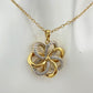 Pretty Two Tone Flower Pendant 22kt Gold Overlay