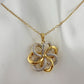 Pretty Two Tone Flower Pendant 22kt Gold Overlay