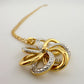 Pretty Two Tone Flower Pendant 22kt Gold Overlay