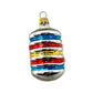 Vintage Striped Colombia Blown Glass Ornament