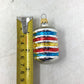 Vintage Striped Colombia Blown Glass Ornament