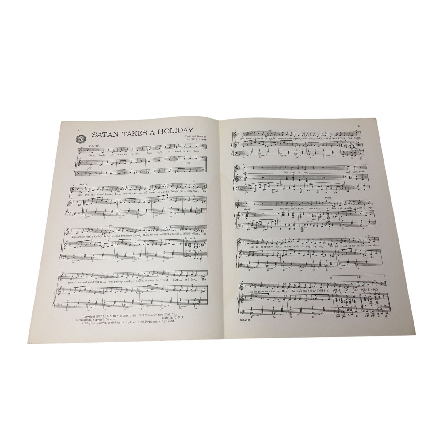 "Satan Takes a Holiday" Sheet Music A+ Stuff  A+ Stuff Sheet Music