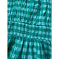 Gingham Girls Sundress - Green/Teal and White Gingham Print dress - Smocked Waist with Small Cutouts - S (6 -8)