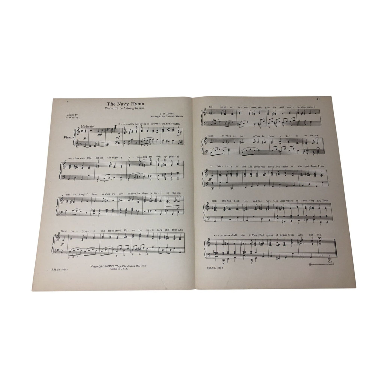 vintage sheet music copy of "The Navy Hymn (Eternal Father, Strong to Save)" J.B. Dykes  A+ Stuff SHEET MUSIC
