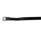 Mens NAUTICA Black Leather Belt with Silver Metal Belt Buckle